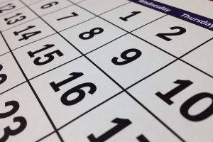 Calendario marcando 15 días de antelación