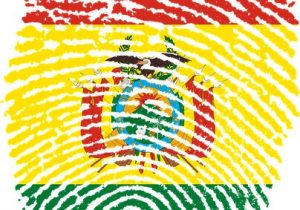 Huella dactilar con bandera boliviana
